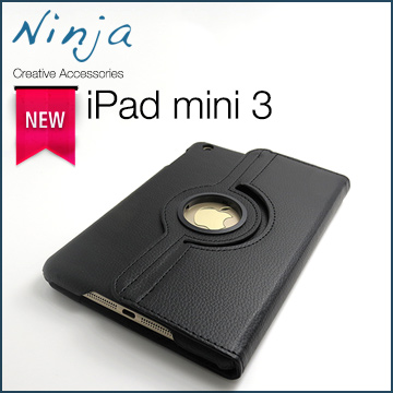 【東京御用Ninja】iPad mini 3專用360度調整型站立式保護皮套（黑色）