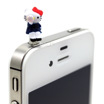 日本進口SANRIO【Hello Kitty吹泡泡】iphone音源孔防塵塞