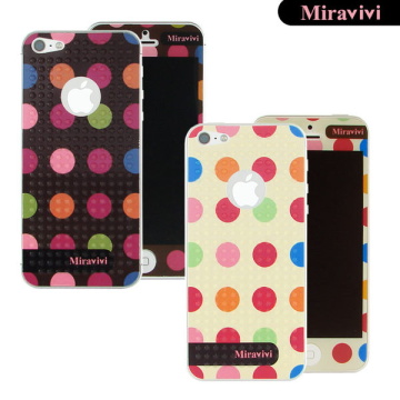 Miravivi iPhone 5 繽紛巧克力豆豆時尚雙面彩繪保護貼