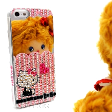 日本進口SANRIO iphone5【Hello Kitty美妝鏡】硬式手機背蓋