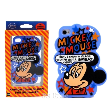 日本進口Disney【泡泡立體Mickey】軟式iphone4S/4手機背蓋/殼