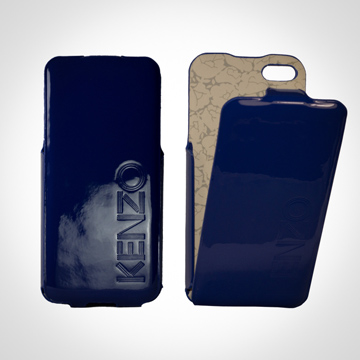 KENZO Glossy系列 iPhone5/5S 亮面皮革保護套 - Glossy Blue