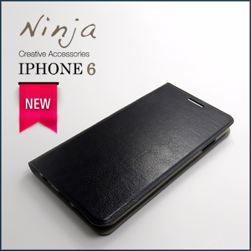 【東京御用Ninja】iPhone 6 (4.7吋) 經典瘋馬紋保護皮套（黑色）