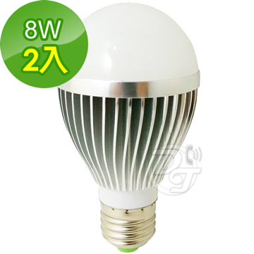 晶冠 8W白光節能LED 燈泡 JG-LED800W (2入)
