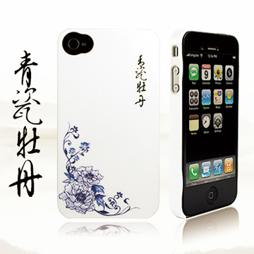 Ur Pin iPhone4崁入式保護殼(青花系列-青瓷牡丹)+送螢幕保護貼