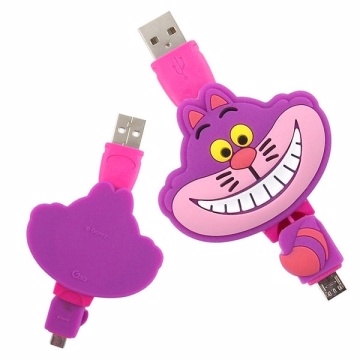 【Disney】Micro USB 造型伸縮傳輸線-柴郡貓/泰瑞