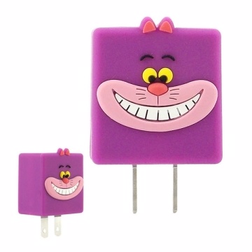 【Disney】可愛造型充電轉接插頭 USB充電器-柴郡貓/瑪麗貓