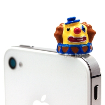 日本進口馬戲團【可愛小丑】鐵製iphone音源孔防塵塞