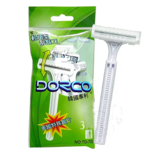 DORCO 雙刀輕便型刮鬍刀(3入裝)-2包