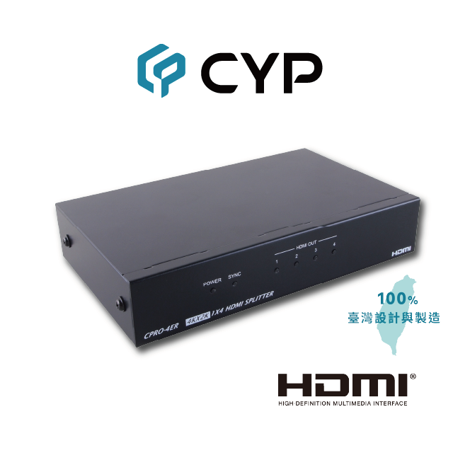 1 進 4 出 HDMI 分配器 (支援 4K 解析度) (CPRO-4ER)