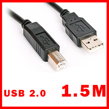 Bravo-u USB 2.0 傳真機印表機連接線/A公對B公-黑色(1.5米)