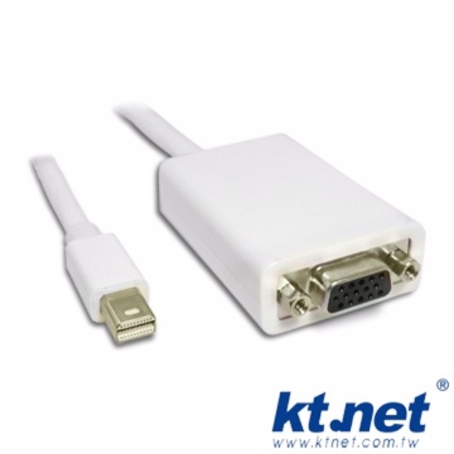 KTNET - mini DisplayPort(公) to VGA(母) adapter cable 轉接線-15cm