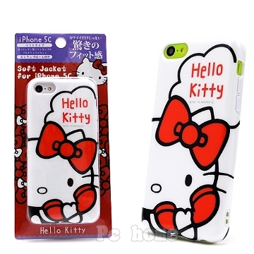 日本限定SANRIO iphone5C【Call me Hello Kitty】軟式手機背蓋