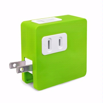 炫彩 SD-22U 2孔插座x2+雙USB埠 15A分接式插座-綠色