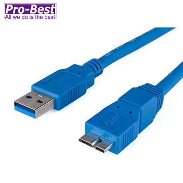 PRO-BEST USB3.0 AM對MICRO ABM 連接線 1.8M,OD5.5