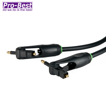 PRO-BEST 影音光纖線5.0mm,黑色可旋轉雙功能,長度2米