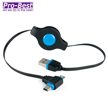 PRO-BEST USB3捲線器AM-T型轉接頭 黑底藍