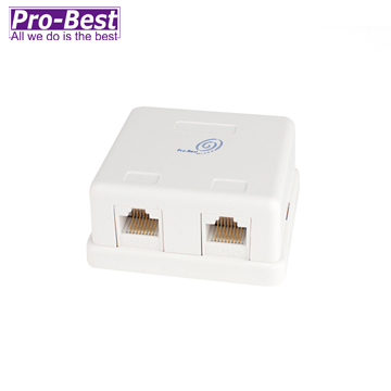 PRO-BEST 桌上型資訊盒雙孔含JACK 白色
