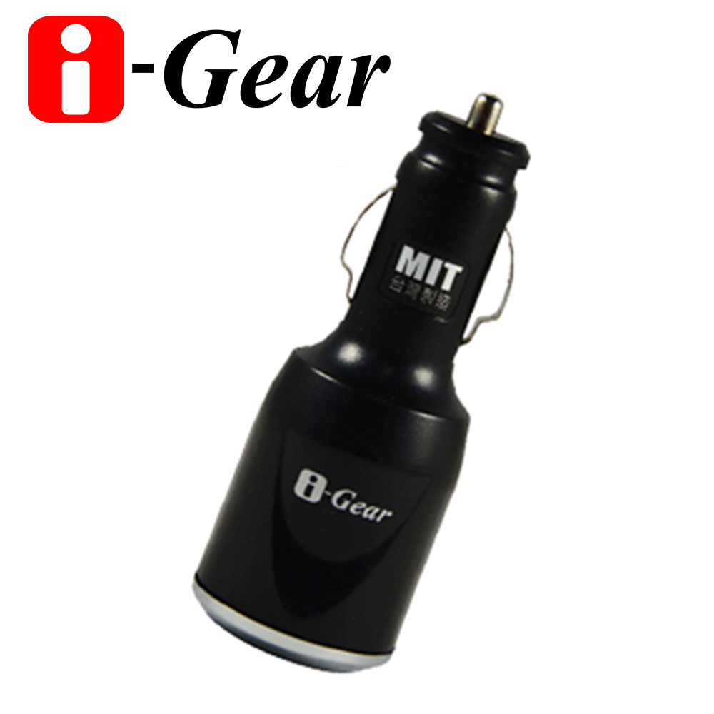 i-Gear 3.1A大電流 雙USB 車用充電器(黑)