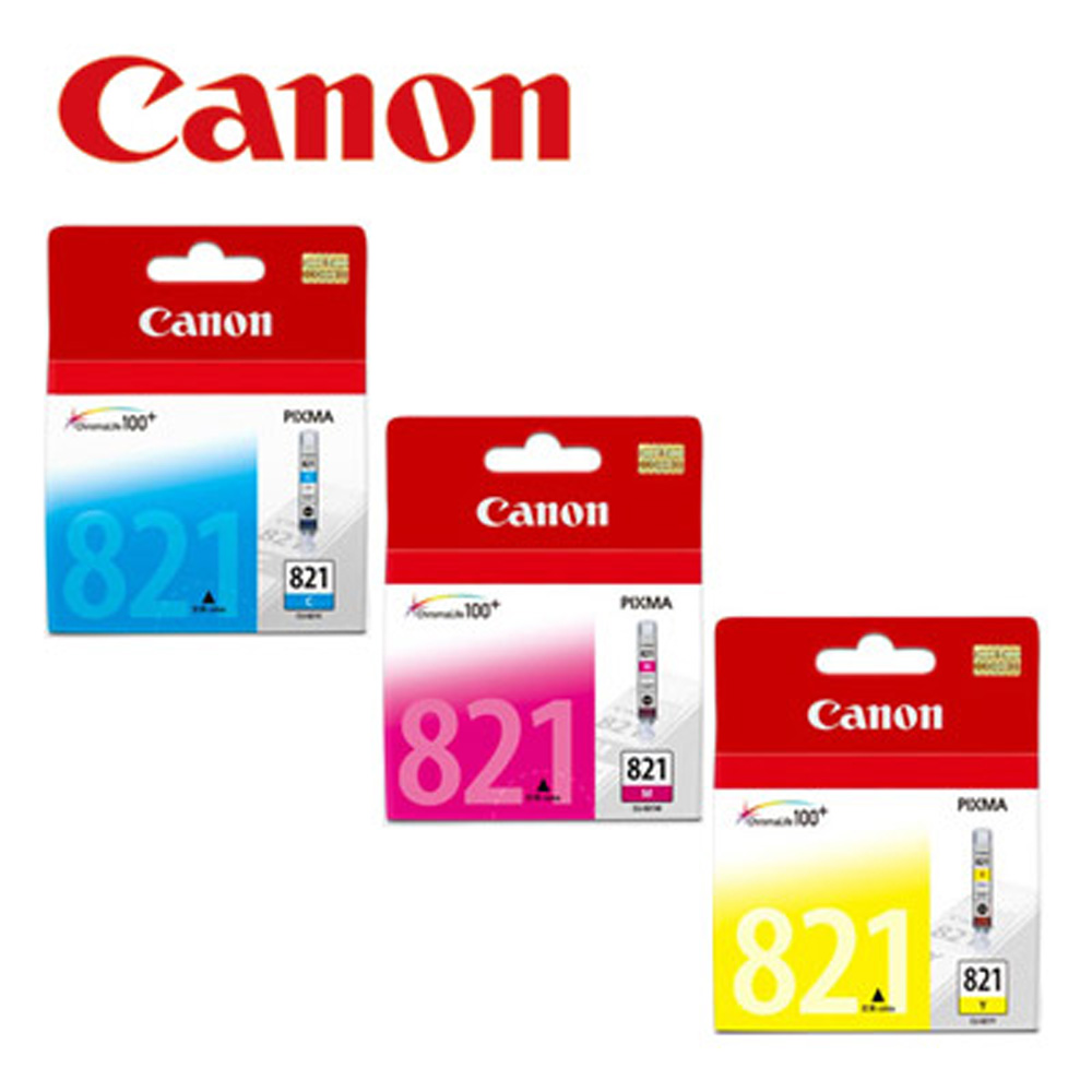CANON CLI-821Y+M+C 原廠彩色墨水組合(共3顆)