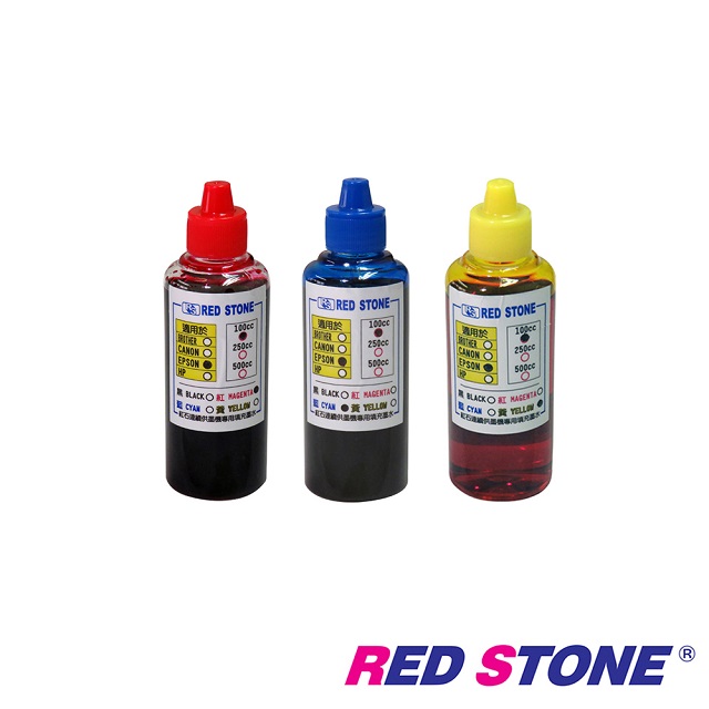 RED STONE for EPSON連續供墨機專用填充墨水100CC(紅藍黃．三色一組)