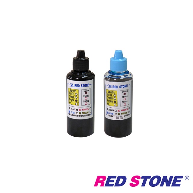 RED STONE for EPSON連續供墨機專用填充墨水100CC(黑色+淡藍色．二色一組)