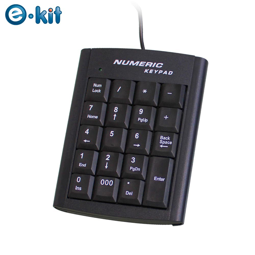 逸奇 e-kit ★NK-018超薄19鍵USB商用數字鍵盤 ★(黑/銀色款)