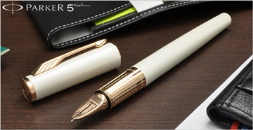 Parker 派克2013最新力作第五元素Ingenuity 精英系列 白玉玫瑰金夾新型筆