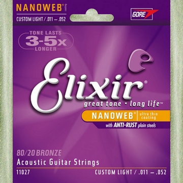 『Elixir民謠吉他弦』11027 ELIXER高品質腹膜琴弦