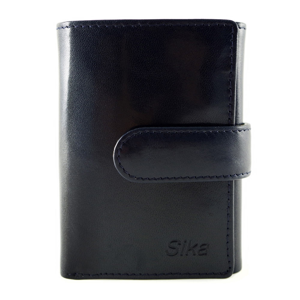Sika - 義大利時尚真皮三折小皮夾A8280-06 - 清玉藍