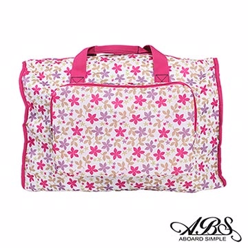 ABS愛貝斯 日本防水摺疊旅行袋 可加掛上拉桿(白底花漾)66-001D2