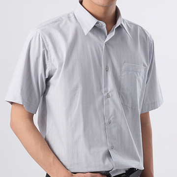 【GINNAAN 】簡約奢華優質選短袖襯衫(暗藍)