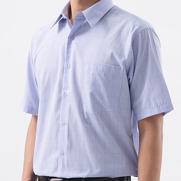 【GINNAAN 】簡約奢華優質選短袖襯衫(天藍)
