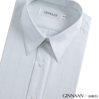 【GINNAAN 】奢華優質選短袖襯衫(淺綠格紋)