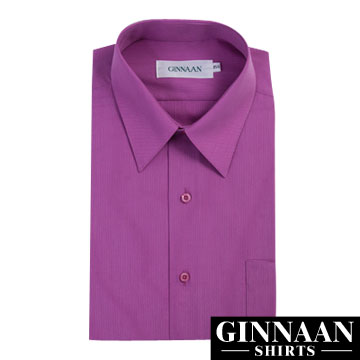 【GINNAAN 】簡約奢華優質選襯衫(尊貴紫紅細紋)
