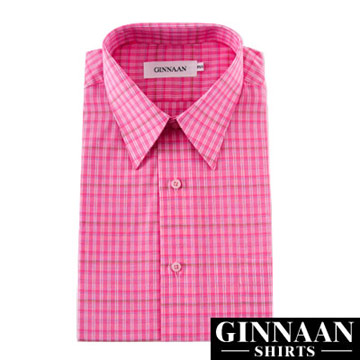 【GINNAAN 】簡約奢華優質選襯衫(繽紛粉色系格紋)