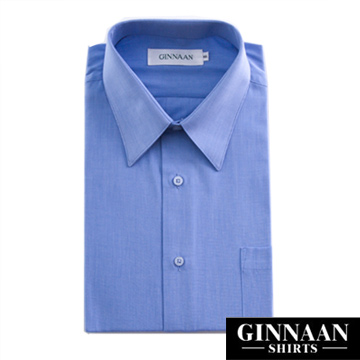 【GINNAAN 】簡約奢華優質長袖襯衫(自信藍)