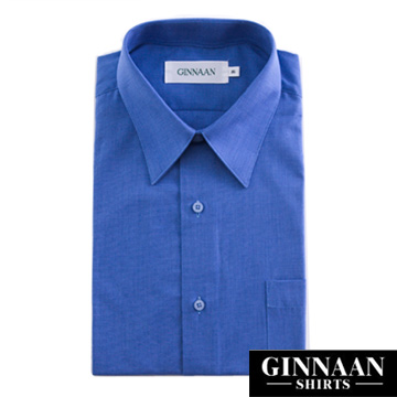 【GINNAAN 】簡約奢華優質長袖襯衫(個性深藍)