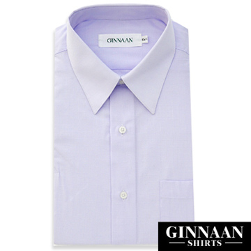 【GINNAAN】奢華優質選短袖襯衫(精緻淡紫格紋)