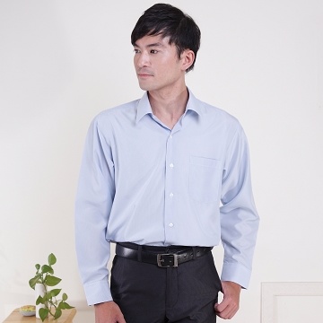 JIA HUEI 長袖男仕吸濕排汗防皺襯衫 3158條紋藍 [台灣製造