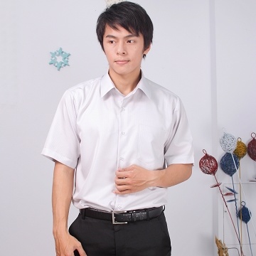 JIA HUEI 短袖男仕吸濕排汗防皺襯衫 灰色 [台灣製造