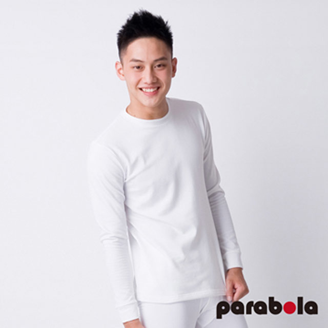 3M-Parabela發熱衣-男圓領-白色