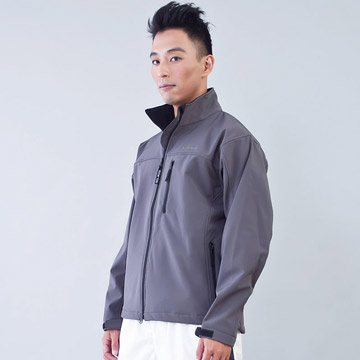 TECL-WOOD《96614》防風防水透氣保暖Soft Shell(軟殼)夾克(灰色)(男)