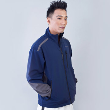 TECL-WOOD《96598》防風防水透氣保暖Soft Shell(軟殼)夾克(深藍/灰色)(男)