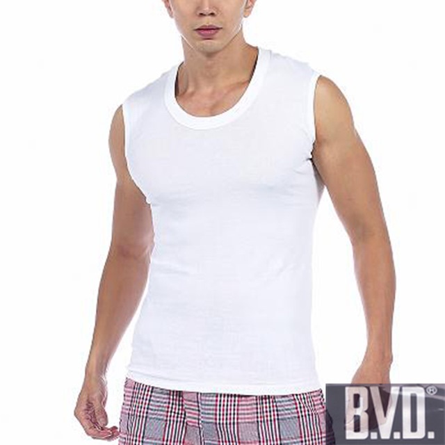【BVD】時尚天然純棉寬肩背心~６件組