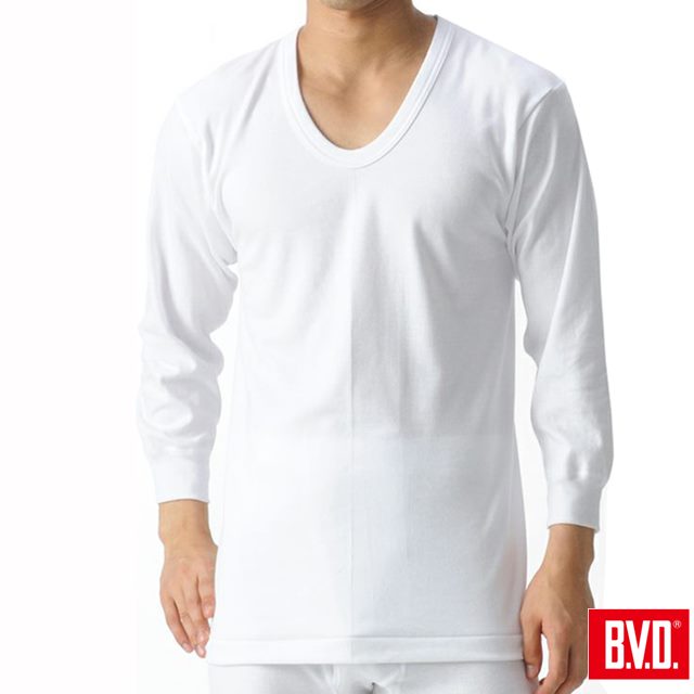 【BVD】時尚型男厚棉U領長袖內衣~3件組