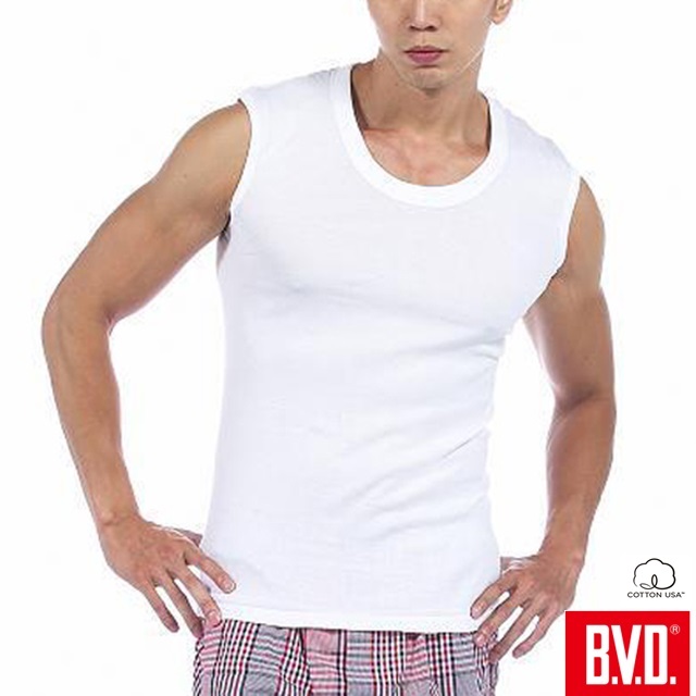 【BVD】時尚天然純棉寬肩背心~5件組