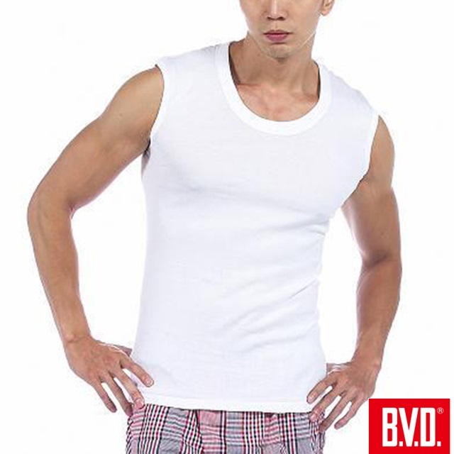 【BVD】時尚天然純棉寬肩背心~2件組