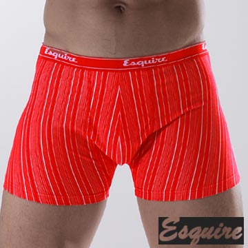 【Esquire】銀纖維男性細紋平口內褲(紅色三件組)