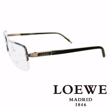 LOEWE 西班牙皇室品牌羅威法瑯質半框正面平光眼鏡(銀)VLW266-0568